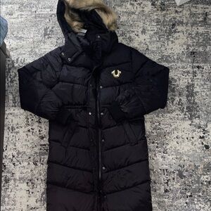 Women's true religion lined puffer with fur trim